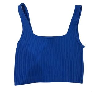 NWT Zara Blue Ribbed Crop Top